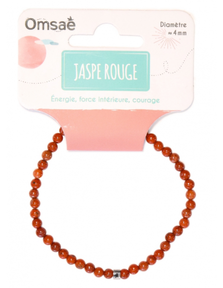 Bracelet Jaspe Rouge Perles rondes 4 mm HOME SWEET HOME Lithothérapie