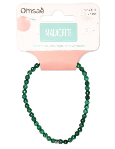 Bracelet Malachite Perles Rondes 4 mm HOME SWEET HOME Lithothérapie