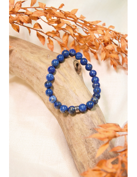 Bracelet Lapis Lazuli Perles rondes 8 mm HOME SWEET HOME Lithothérapie