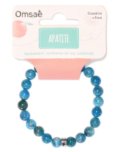 Bracelet Apatite Perles rondes 8 mm HOME SWEET HOME Lithothérapie