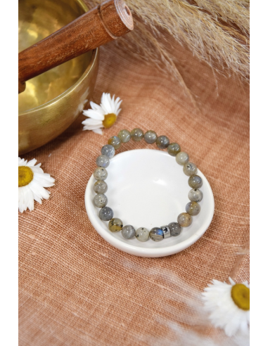 Bracelet Labradorite Perles rondes 8 mm HOME SWEET HOME Lithothérapie