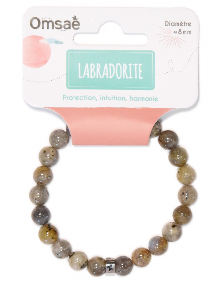 Bracelet Labradorite Perles rondes 8 mm HOME SWEET HOME Lithothérapie