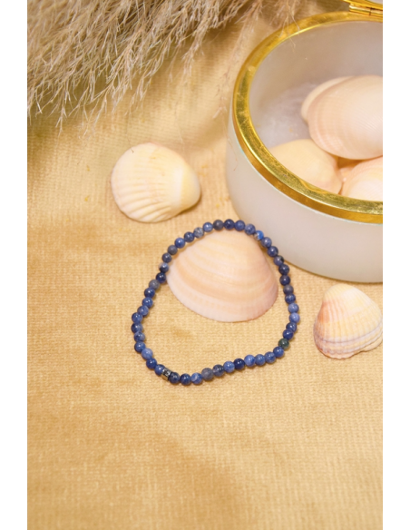 Bracelet Sodalite Perles rondes 4 mm HOME SWEET HOME Lithothérapie