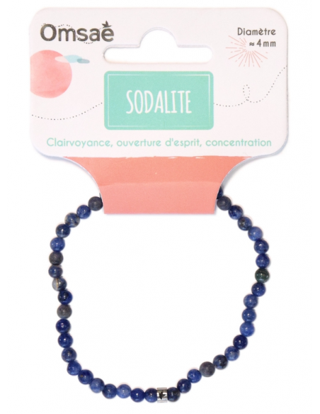 Bracelet Sodalite Perles rondes 4 mm HOME SWEET HOME Lithothérapie