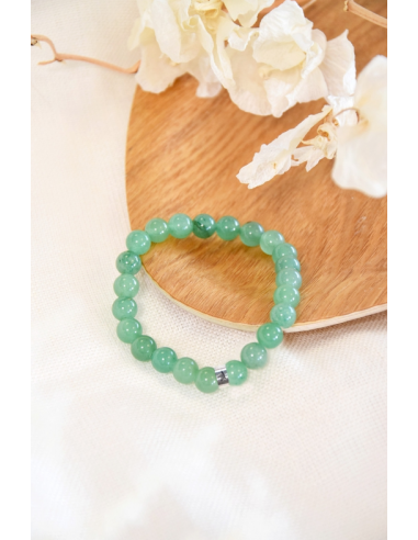 Bracelet Aventurine Verte Perles rondes 8 mm HOME SWEET HOME Lithothérapie