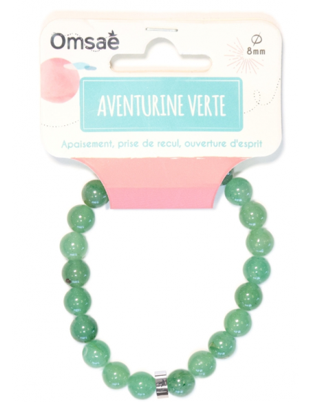 Bracelet Aventurine Verte Perles rondes 8 mm HOME SWEET HOME Lithothérapie