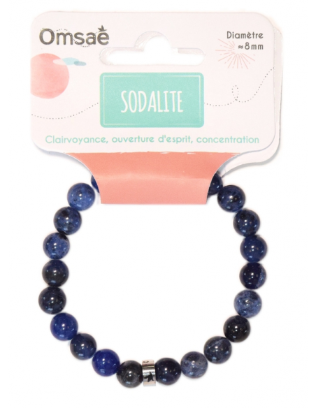 Bracelet Sodalite Perles rondes 8 mm HOME SWEET HOME Lithothérapie