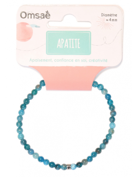 Bracelet Apatite Perles rondes 4 mm HOME SWEET HOME Lithothérapie