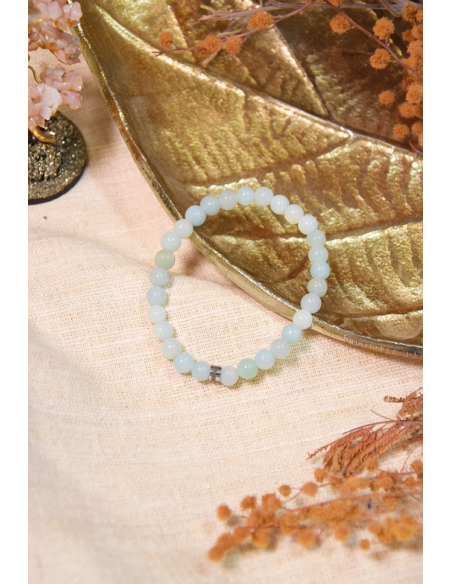 Bracelet Amazonite Perles rondes 6 mm HOME SWEET HOME Lithothérapie