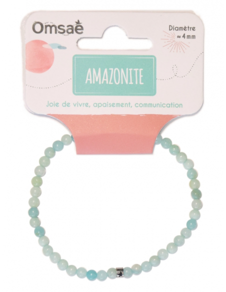 Bracelet Amazonite Perles rondes 4 mm HOME SWEET HOME Lithothérapie