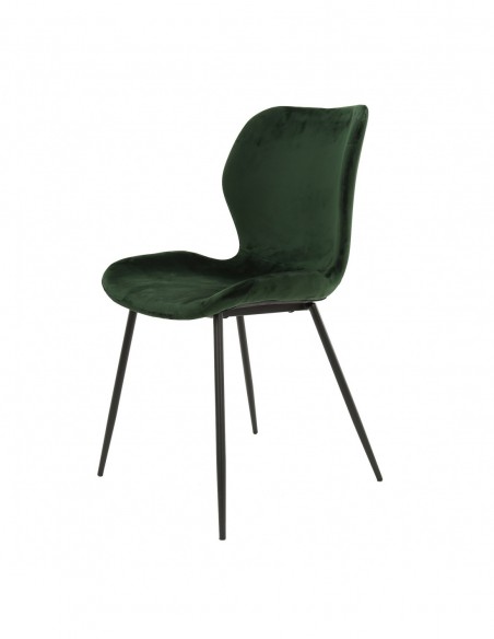 Chaise velours VERT pietement rond tube HOME SWEET HOME Chaises & Tabourets