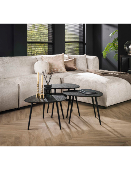 Table basse serié/3 quadrangulaire metallic HOME SWEET HOME Tables basse & Tables de salon