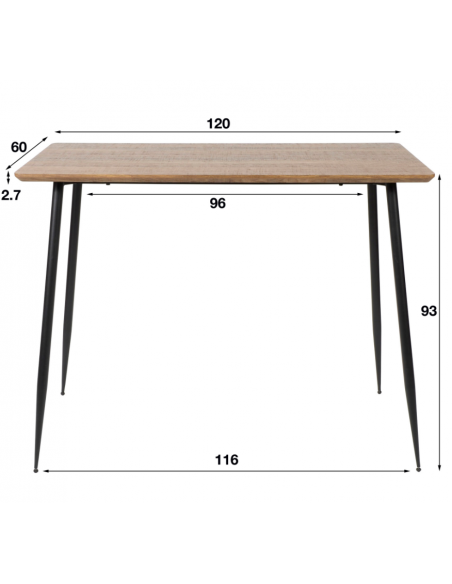 Table bar pieds fuselés 120 cm HOME SWEET HOME Tables basse & Tables de salon