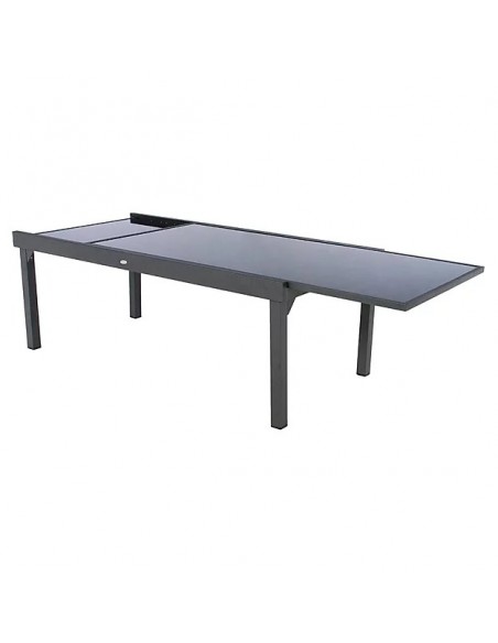 Table de jardin extensible Piazza Verre trempé Anthracite & Graphite 8/12 places HOME SWEET HOME Tables et chaises de jardin