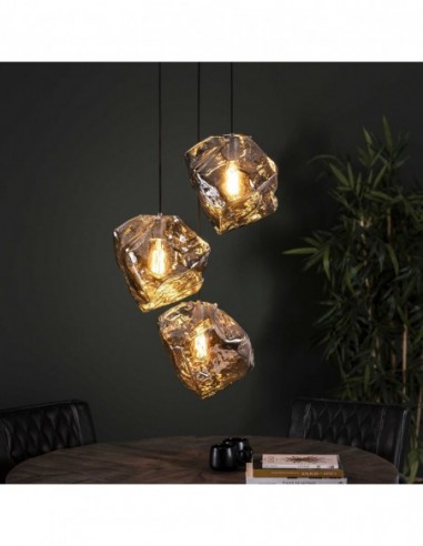 Suspension 3L rock chromed étagée HOME SWEET HOME Luminaires & Suspensions