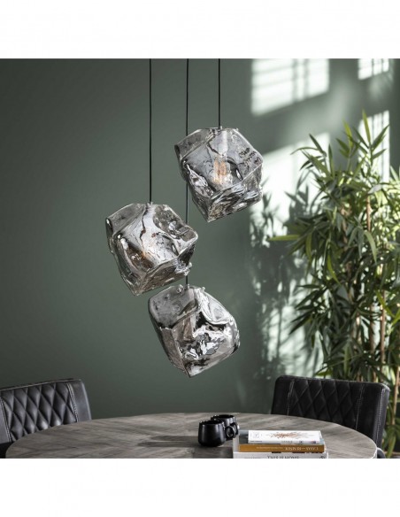 Suspension 3L rock chromed étagée HOME SWEET HOME Luminaires & Suspensions