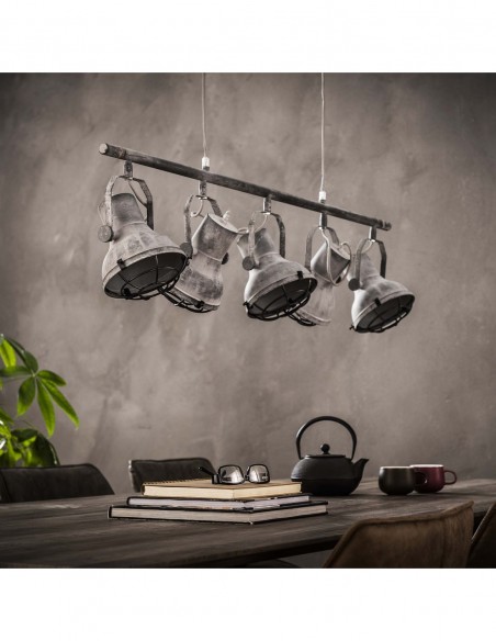 Suspension 5xDiam 16 aspect béton industriel HOME SWEET HOME Luminaires & Suspensions