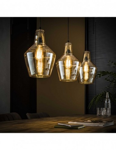 Suspension 3L verre ambré cône HOME SWEET HOME Luminaires & Suspensions