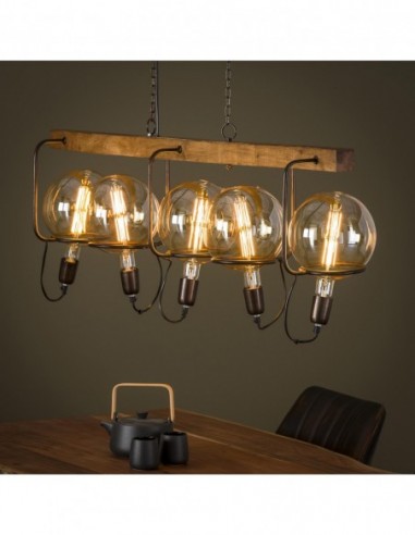 Suspension 5L saturn en bois HOME SWEET HOME Luminaires & Suspensions