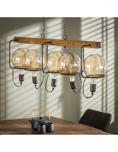 Suspension 5L saturn en bois HOME SWEET HOME Luminaires & Suspensions