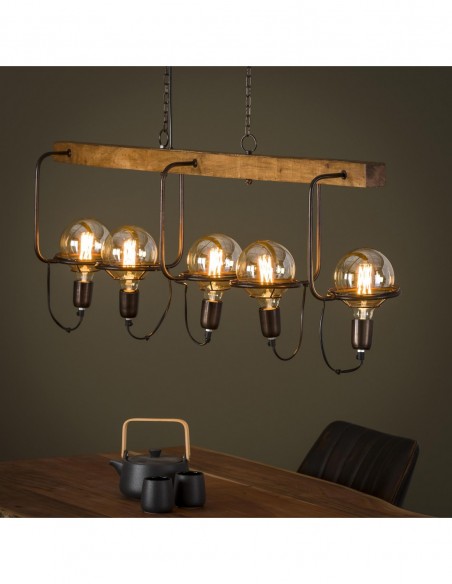 Suspension 5L saturn en bois HOME SWEET HOME Luminaires & Suspensions