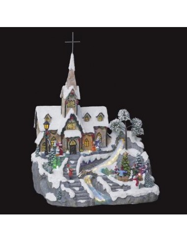 EGLISE DU VILLAGE lumineuse HOME SWEET HOME Noel