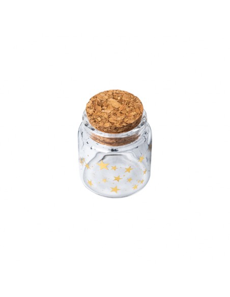 FIOLE PETITES ETOILES OR VERRE BOUCHON LIEGE DIAM 4.5X6CM HOME SWEET HOME Art de la table