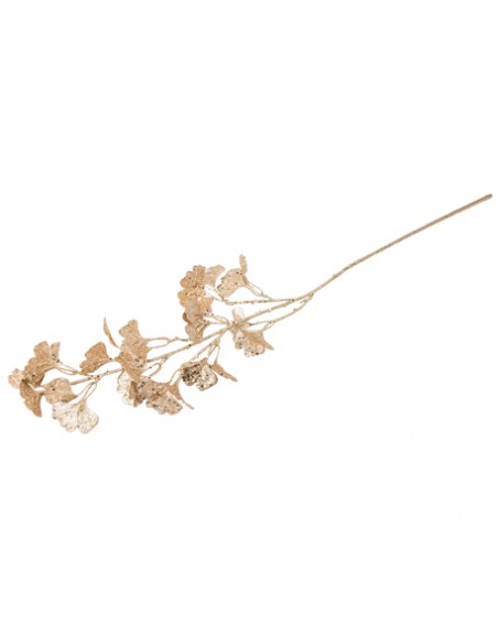 BRANCHE DE FEUILLES GINKGO PAILLETTES CHAMPAGNE 80CM HOME SWEET HOME Décorations