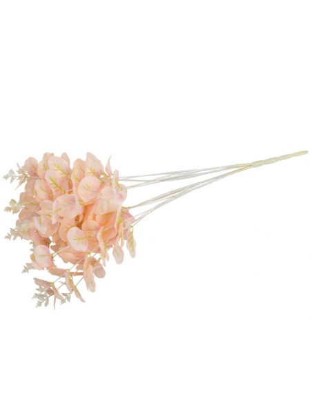 BRANCHE DE 16 TIGES DE FEUILLES D\' EUCALYTUS ROSE POUDRE BLANC 50CM HOME SWEET HOME Objet de décoration