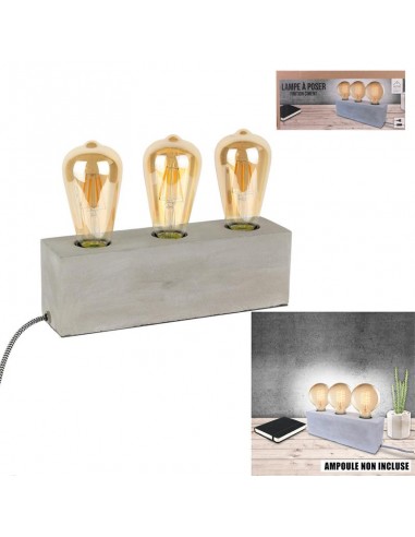 LAMPE A POSER BETON 3 AMPOULES HOME SWEET HOME Luminaires & Suspensions