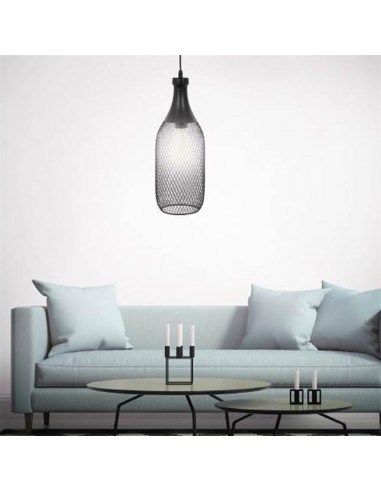 SUSPENSION FORME BOUTEILLE FILAIRE METAL NOIR HOME SWEET HOME Luminaire