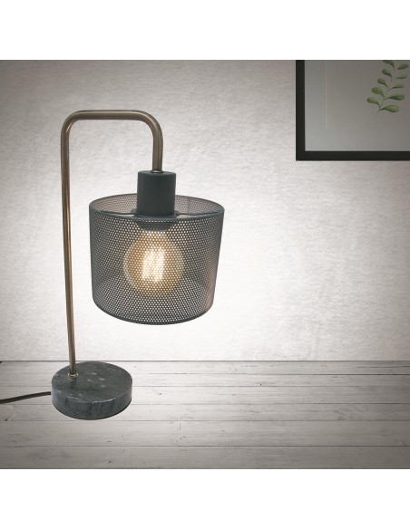 LAMPE A POSER GRIS PERFORE SOCLE MARBRE HOME SWEET HOME Luminaire