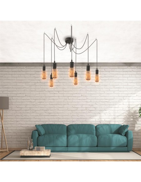 SUSPENSION ARAIGNEE 7 LUMIERES MODULABLE HOME SWEET HOME Luminaire