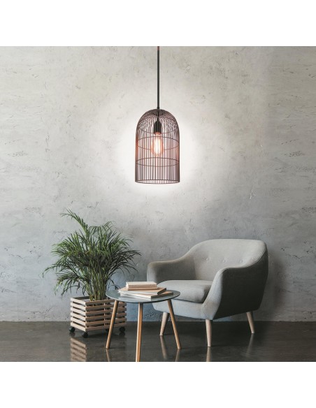 SUSPENSION CAGE HAUTE FILAIRE CUIVRE HOME SWEET HOME Luminaire