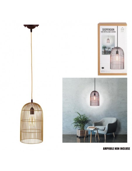 SUSPENSION CAGE HAUTE FILAIRE CUIVRE HOME SWEET HOME Luminaire