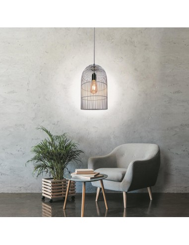 SUSPENSION CAGE HAUTE FILAIRE ARGENT HOME SWEET HOME Luminaire