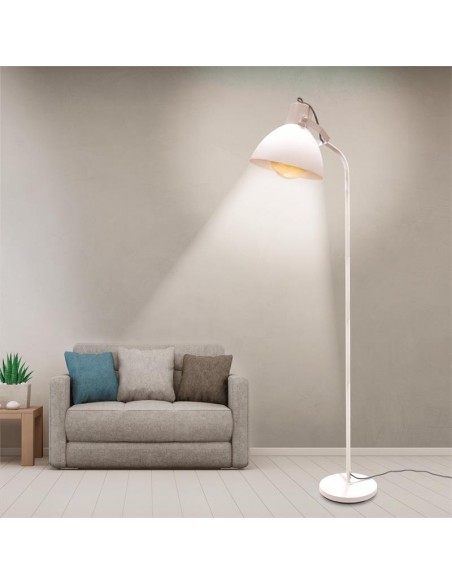 LAMPADAIRE BLANC 1.72M CABLE TEXTILE NOIR BLANC HOME SWEET HOME Luminaires & Suspensions