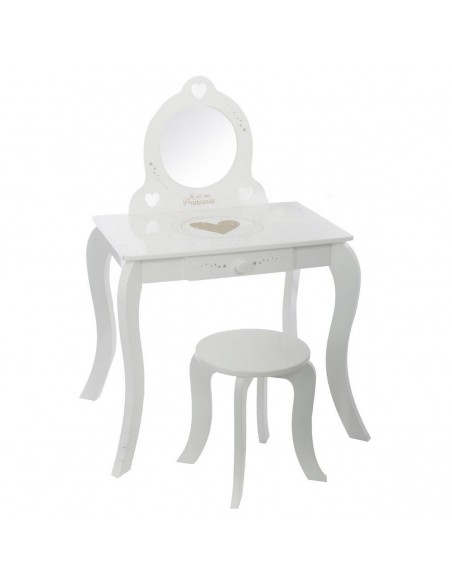 Coiffeuse & tabouret enfant blanc HOME SWEET HOME Chambre pour enfant