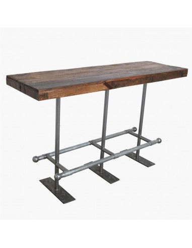 Table de bar Market marron avec base en fer HOME SWEET HOME Tables basse & Tables de salon