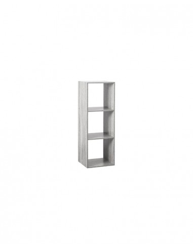 ETAGERE 3 CASES BOIS GRIS HOME SWEET HOME Rangement