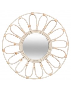 Miroir "Rosace", rotin D56 cm
