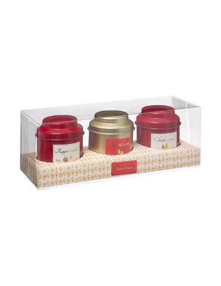 BOUGIE PARFUMEES CANETTES X3 80GRS RG/OR HOME SWEET HOME Noel