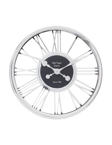 HORLOGE PLASTIQUE CHROME DIAMETRE 44CM HOME SWEET HOME Objet de décoration