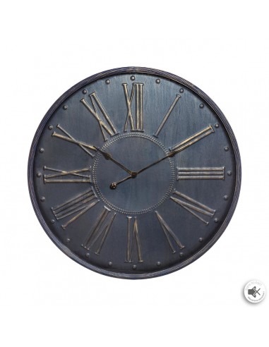 HORLOGE BLEUE, MÉTAL EMBOSSÉ DIAMETRE 77 CM HOME SWEET HOME Objet de décoration