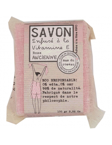 Savonnette végétal parfumé coloré – ROSE ANCIENNE HOME SWEET HOME Le Mas du Roseau