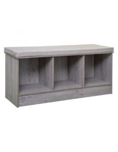 BANC 3 CASES BOIS GRIS HOME SWEET HOME Rangement