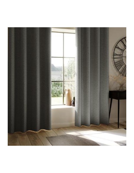 RIDEAU OCCULTANT TOTAL GRIS FONCE 140X260 HOME SWEET HOME Linge de maison