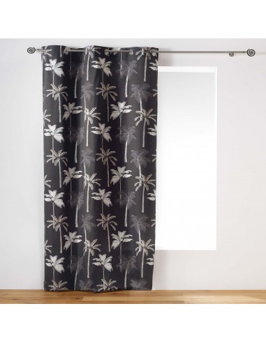 RIDEAU OEILLETS COCOTY ANTHRACITE 140X240CM HOME SWEET HOME Linge de maison