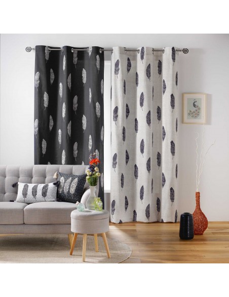 RIDEAU OEILLETS ETERNITY ANTHRACITE 140X240CM HOME SWEET HOME Linge de maison