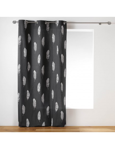 RIDEAU OEILLETS ETERNITY ANTHRACITE 140X240CM HOME SWEET HOME Linge de maison